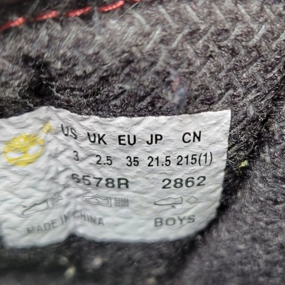 Timberland Nubuck Leather Boots Boys Size US 3 UK 2.5 EU 35 Red 6578R Hiking - Picture 12 of 12